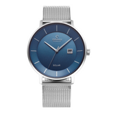 Obaku Nordlys – Cyan Men’s Watch Steel Blue Dial Solar 2Yr. Wnty V222GRCLMC